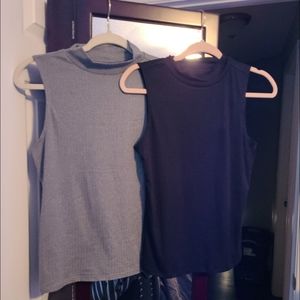 2 one step up sleeveless high neck shirts large